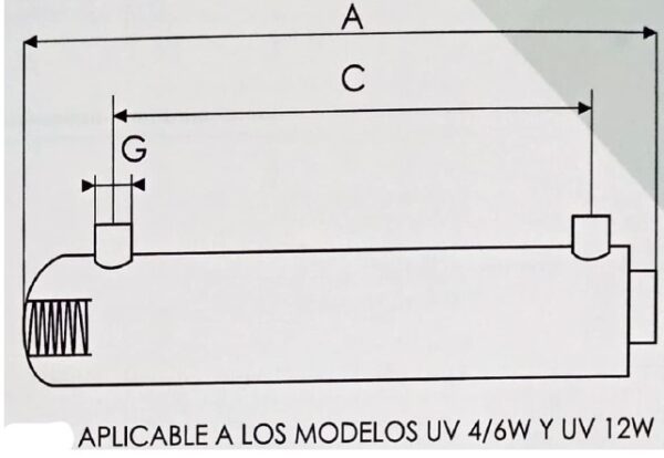 Lámpara de luz ultravioleta UV 4/6 Watts - Imagen 2